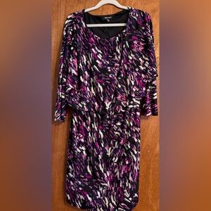 Nine West Purple and White Pattern Dress